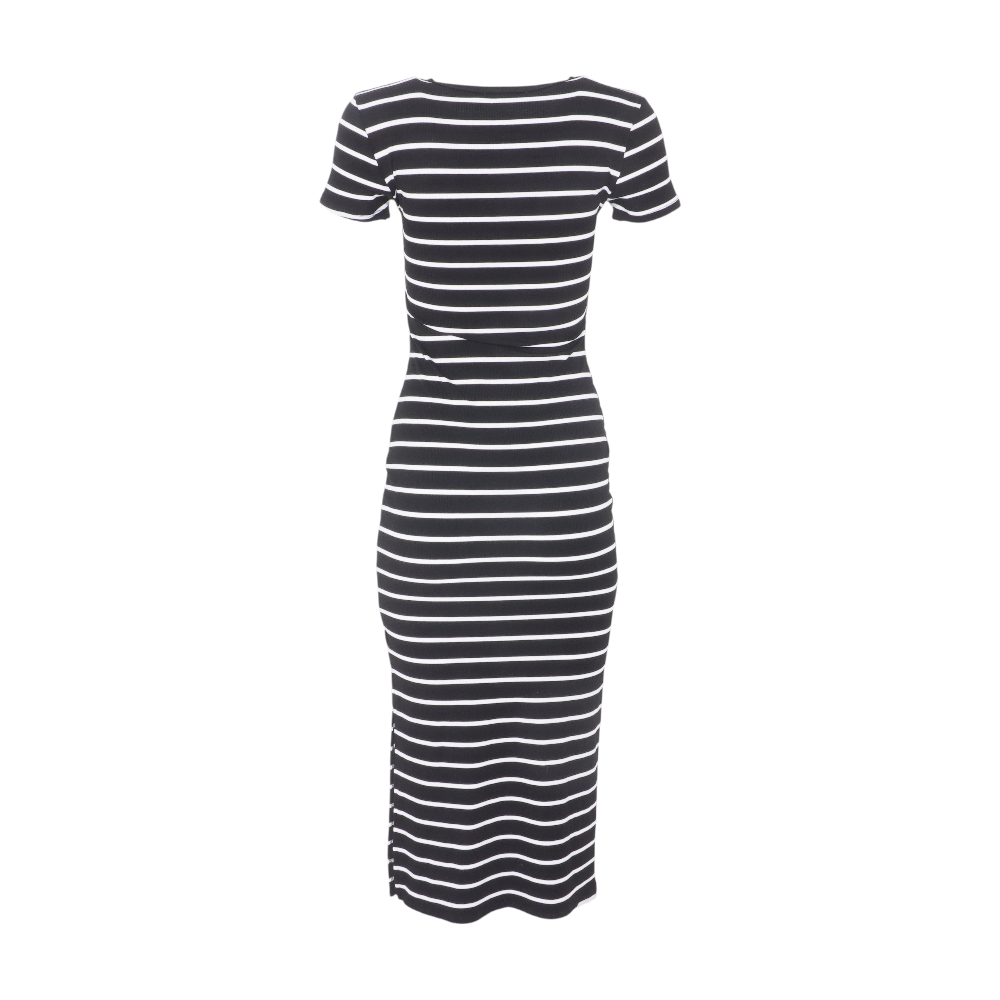 Black Striped Midi Dress