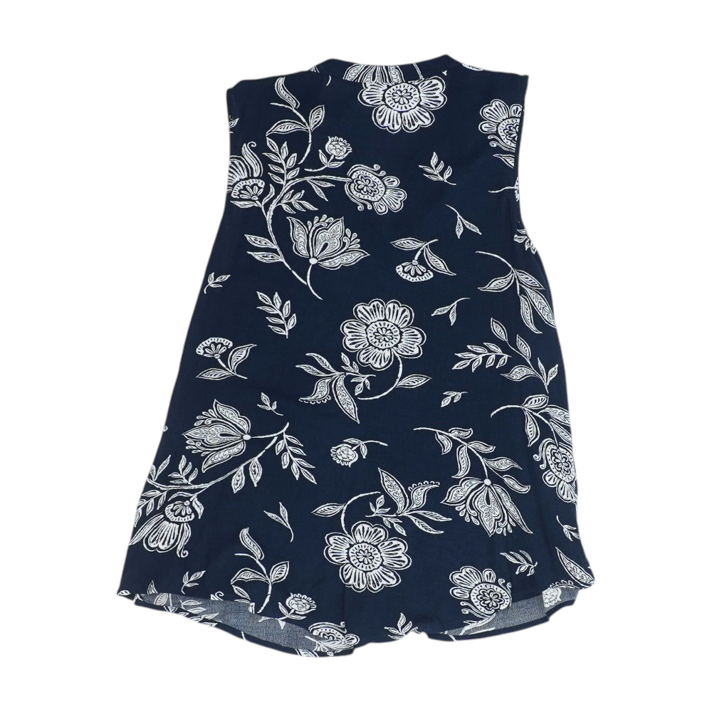 Navy Floral Button Down