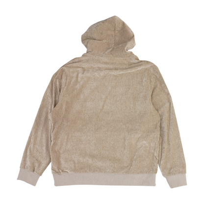 Beige Solid Hoodie Pullover