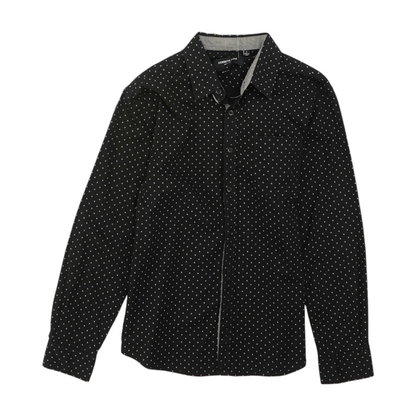 Black Abstract Long Sleeve Button Down