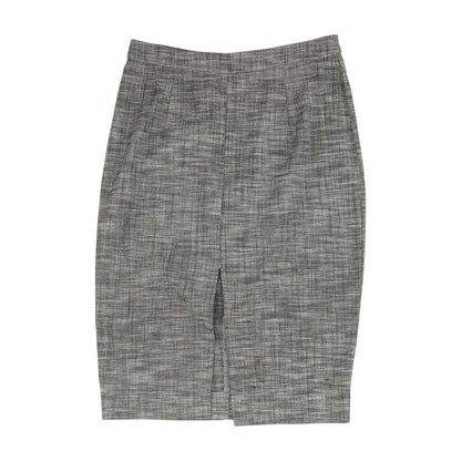 Gray Solid Midi Skirt
