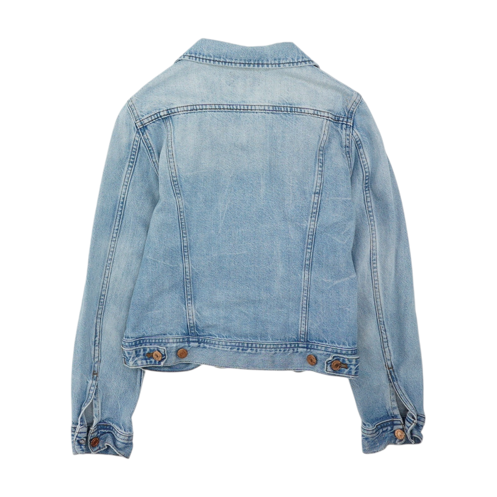 Blue Solid Denim Jacket