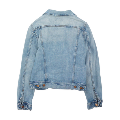 Blue Solid Denim Jacket