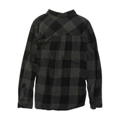 Black Plaid Flannel Button Down