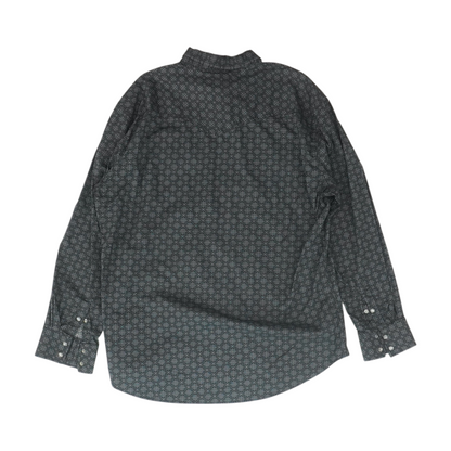 Black Graphic Long Sleeve Button Down