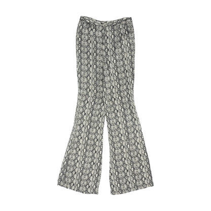 Beige Animal Print Wide Leg Pants