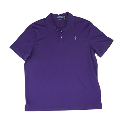 Purple Solid Short Sleeve Polo