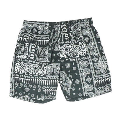 Black Paisley Active Shorts