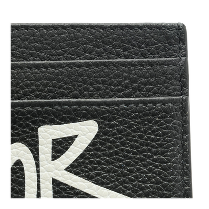 F20 Capsule Collection Card Holder in Black Grained Calfskin