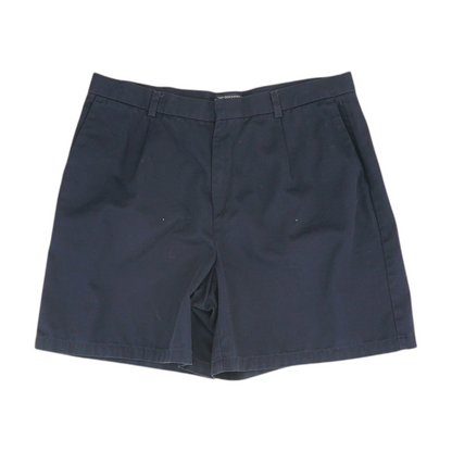 Navy Plus Size Solid Chino Shorts