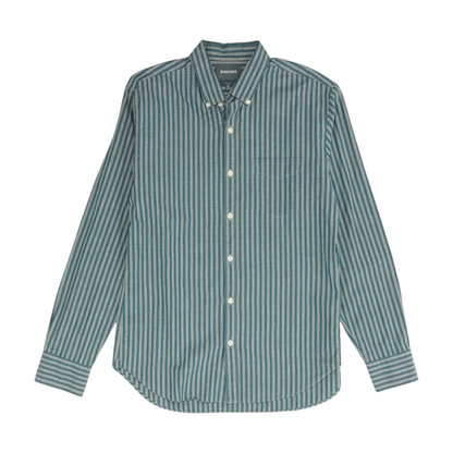 Gray Striped Long Sleeve Button Down