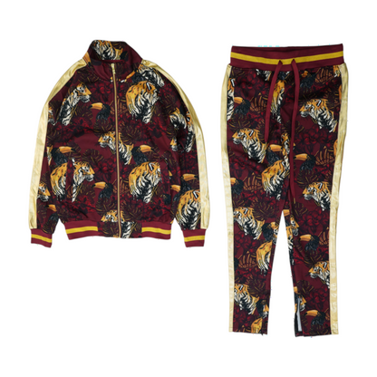 Maroon Print Pant Set