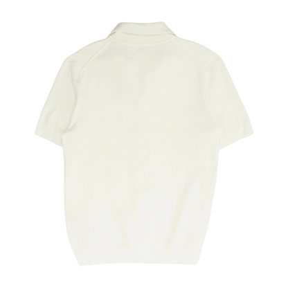 White Solid Short Sleeve Button Down