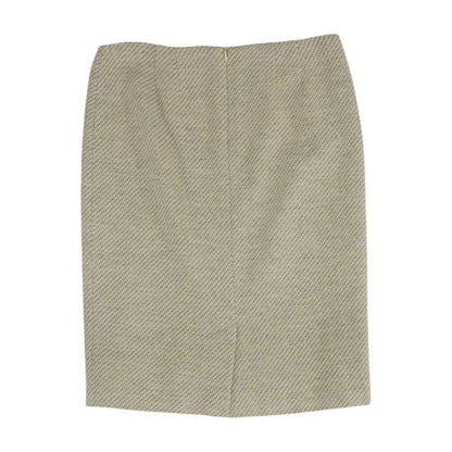 Gray Solid Midi Skirt