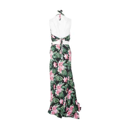Black Tropical Skirt Set