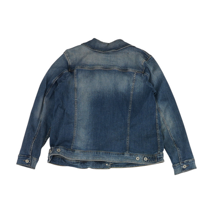 Blue Solid Denim Jacket