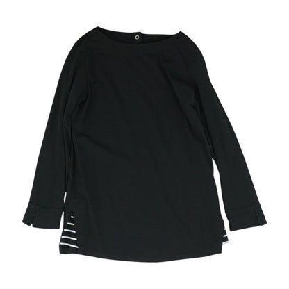 Black Solid Long Sleeve Blouse