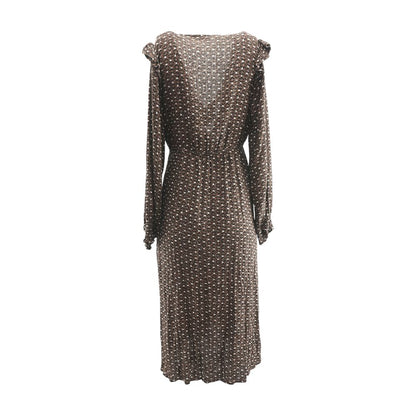 Brown Graphic Maxi Dress