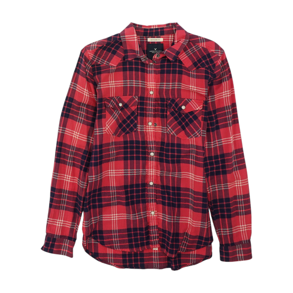 Red Plaid Flannel Button Down