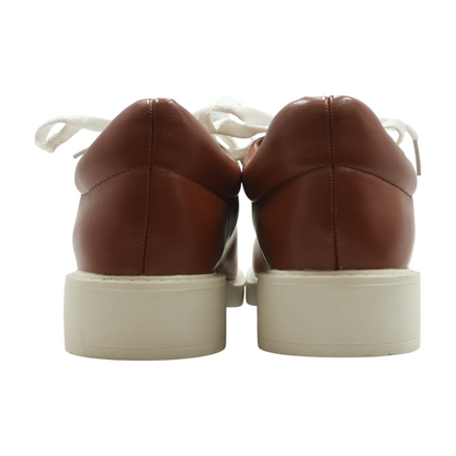 Brown Lace-Up Flats