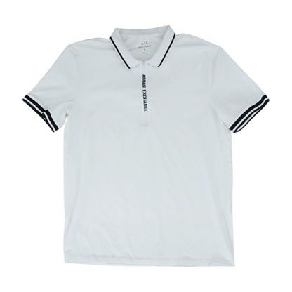White Solid Short Sleeve Polo