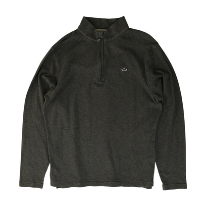 Gray Solid 1/4 Zip Pullover