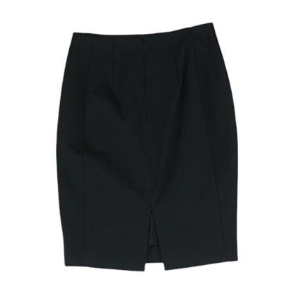 Black Solid Midi Skirt