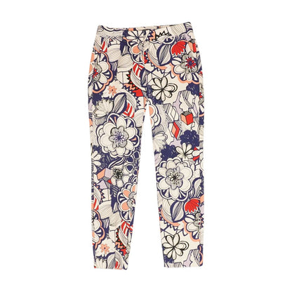 White Floral Dress Pants