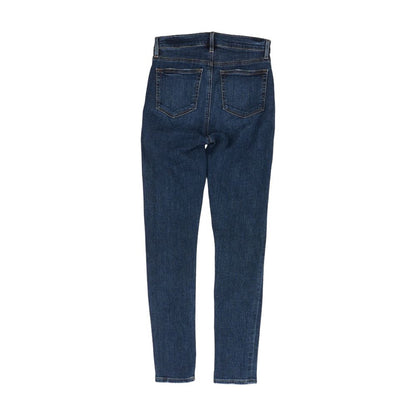 Blue Solid High Rise Slim Leg Jeans