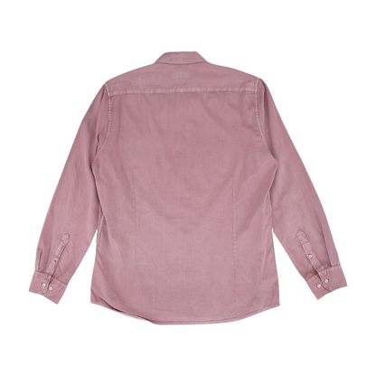 Red Solid Long Sleeve Button Down
