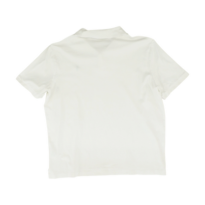 White Solid Short Sleeve Polo