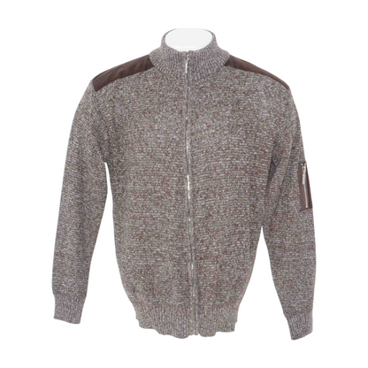 Brown Solid Cardigan Sweater