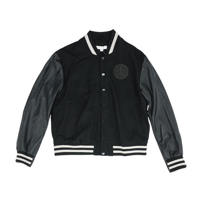 Black Embroidery Detail Bomber Coat