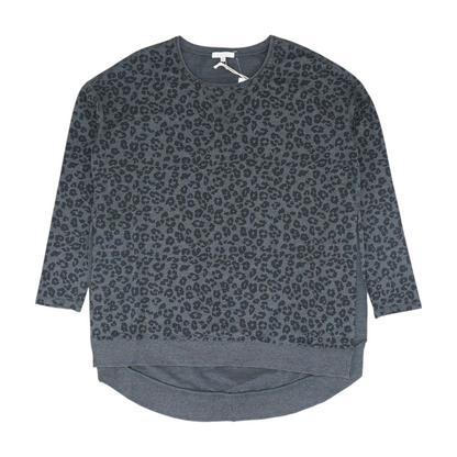 Gray Animal Print Sweatshirt Pullover