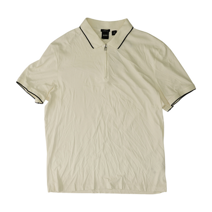 White Solid Short Sleeve Polo