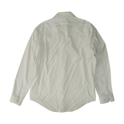 White Solid Long Sleeve Button Down