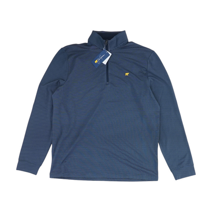 Gray Striped 1/4 Zip Pullover
