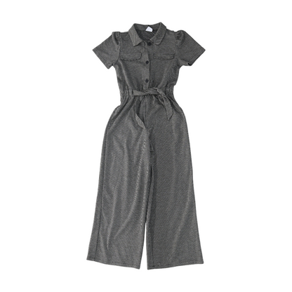 Black Houndstooth Short Sleeve One-Piece