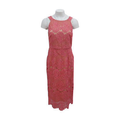 Pink Solid Midi Dress