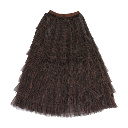Brown Animal Print Maxi Skirt