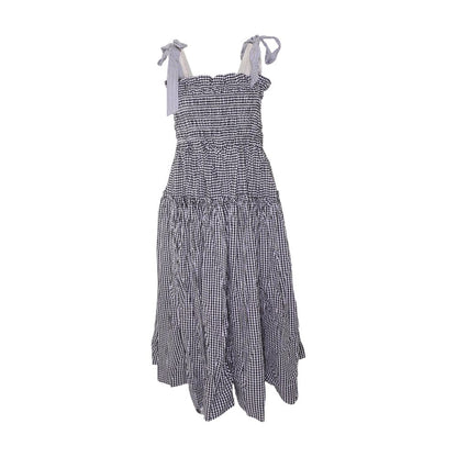 Black Check Active Midi Dress