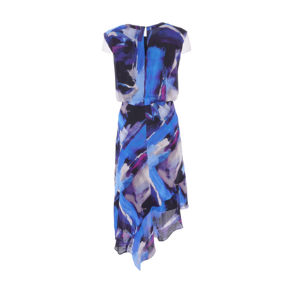 Blue Graphic Midi Dress