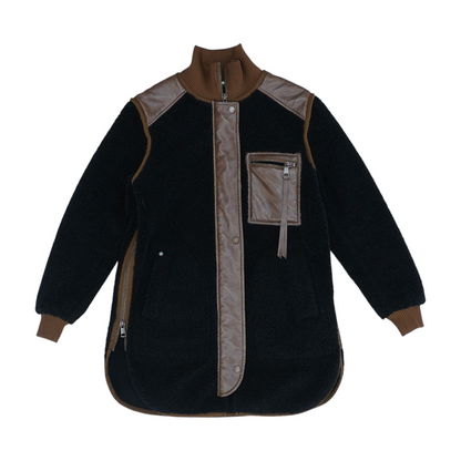 Black Color Block Jacket