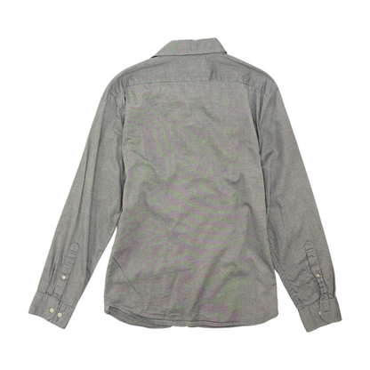Blue Solid Long Sleeve Button Down