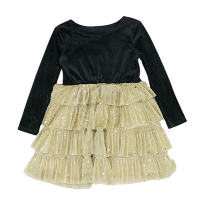 Black Color Block Formal Dress