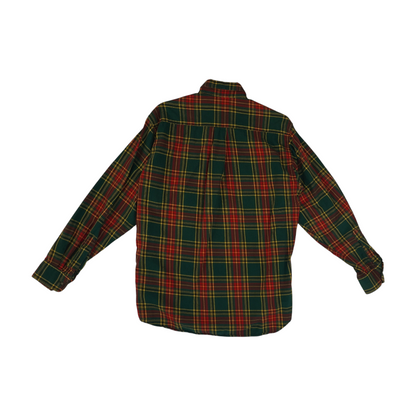 Green Plaid Long Sleeve Button Down