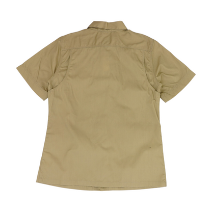 Khaki Solid Short Sleeve Button Down