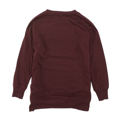 Burgundy Solid Sweatshirt Pullover