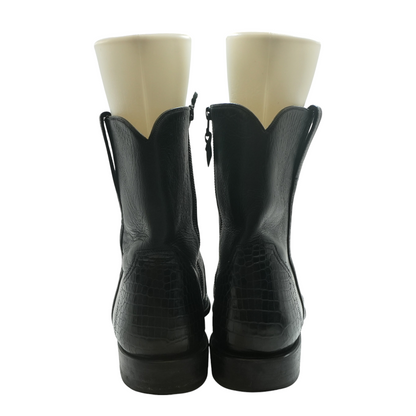 Black Nile Crocodile Leather Elliott Boot