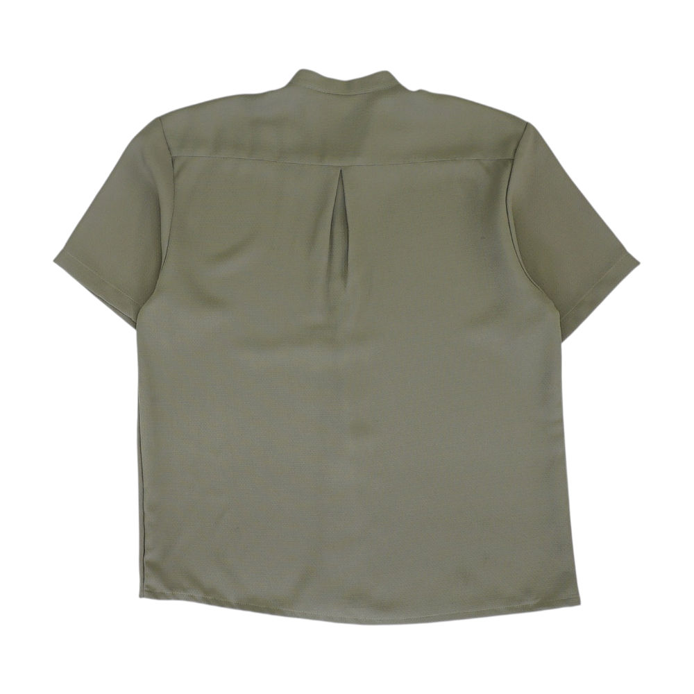 Olive Solid Short Sleeve Button Down